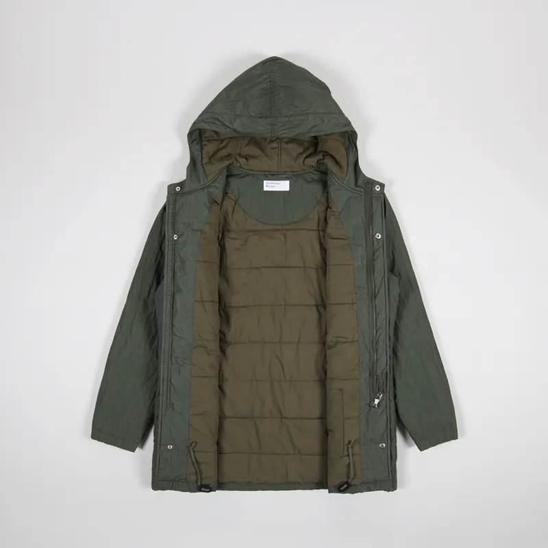 Universal Works Padded Short Parka Olive Washed-1