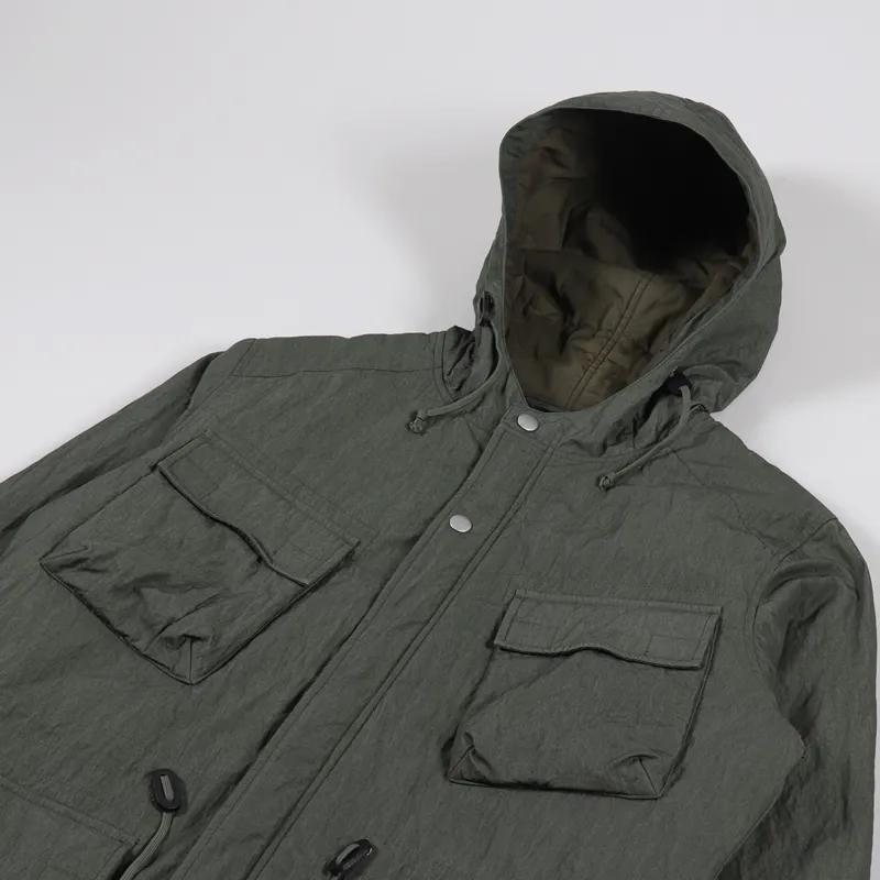 Universal Works Padded Short Parka Olive Washed-3