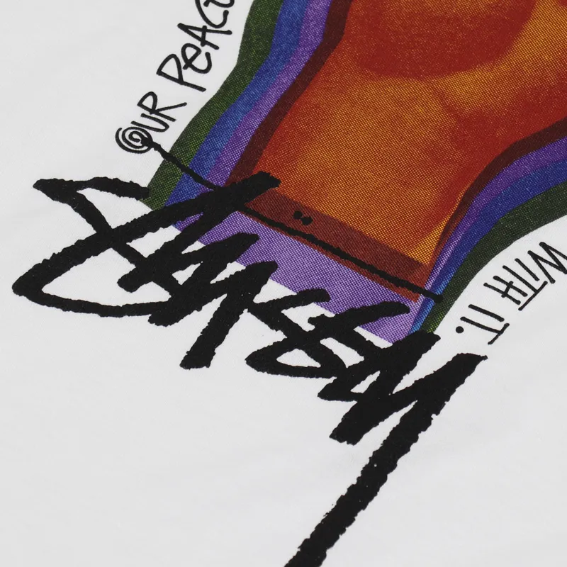 Stussy Peace Sign T Shirt White-5