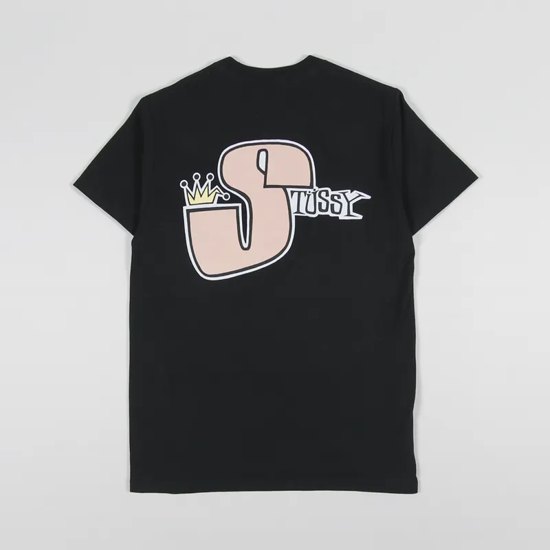 Stussy Mens Short Sleeve Phat S Graphic T Shirt Black