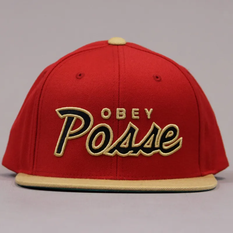 Obey Posse Snapback Cap - Red-1