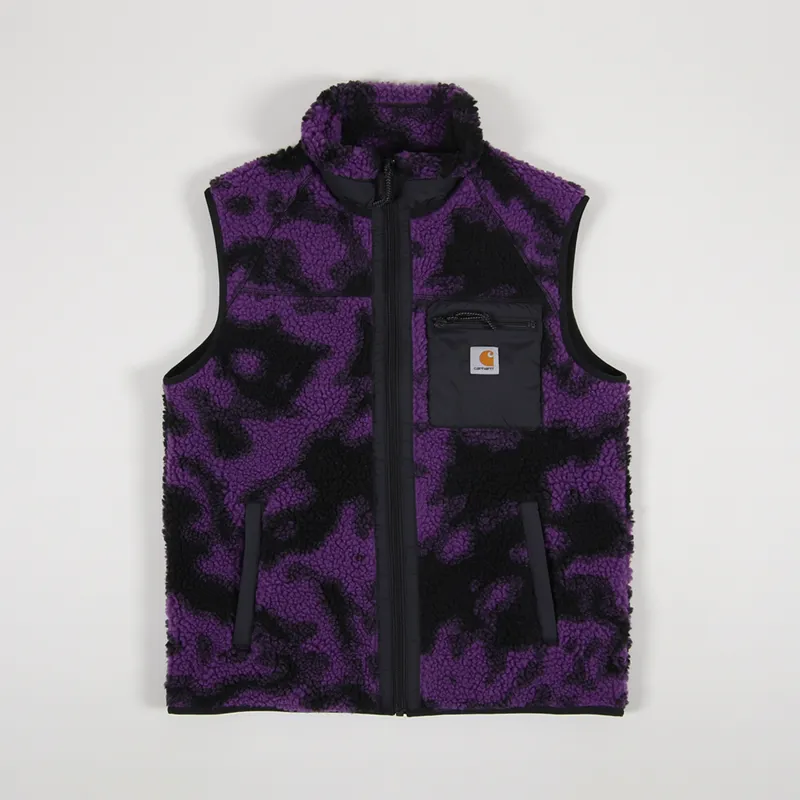 Carhartt WIP Men Prentis Vest Liner Camo Blur Purple Fleece Gilet