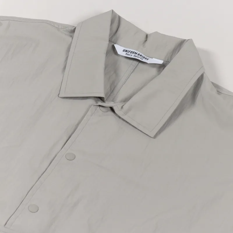 Uniform Bridge Pullover Pocket Short Sleeve Shirt Beige Grey-4
