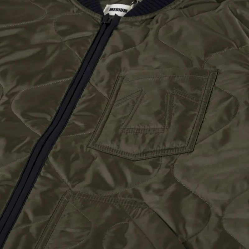 Eat Dust Quilted Nylon Jacket Khaki-5