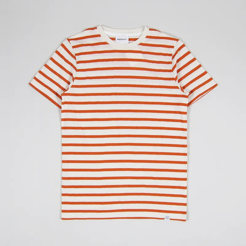 Norse Projects Niels Pique Stripe T Shirt Gold Orange