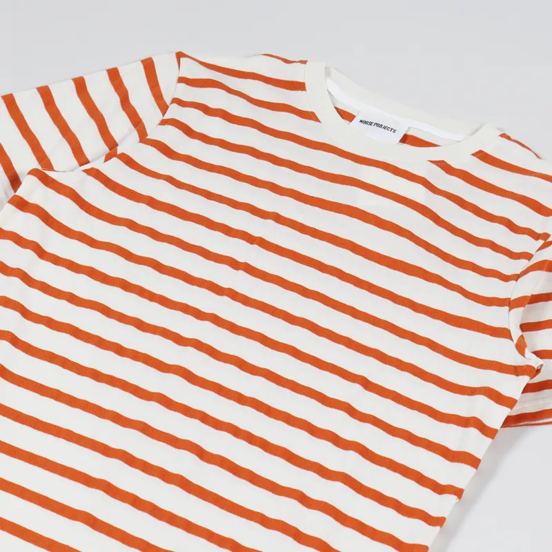 Norse Projects Niels Pique Stripe T Shirt Gold Orange-1