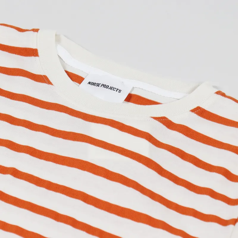 Norse Projects Niels Pique Stripe T Shirt Gold Orange-4