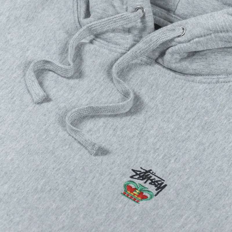 Stussy Mens Relaxed Oversized Hoodie Grey Heather