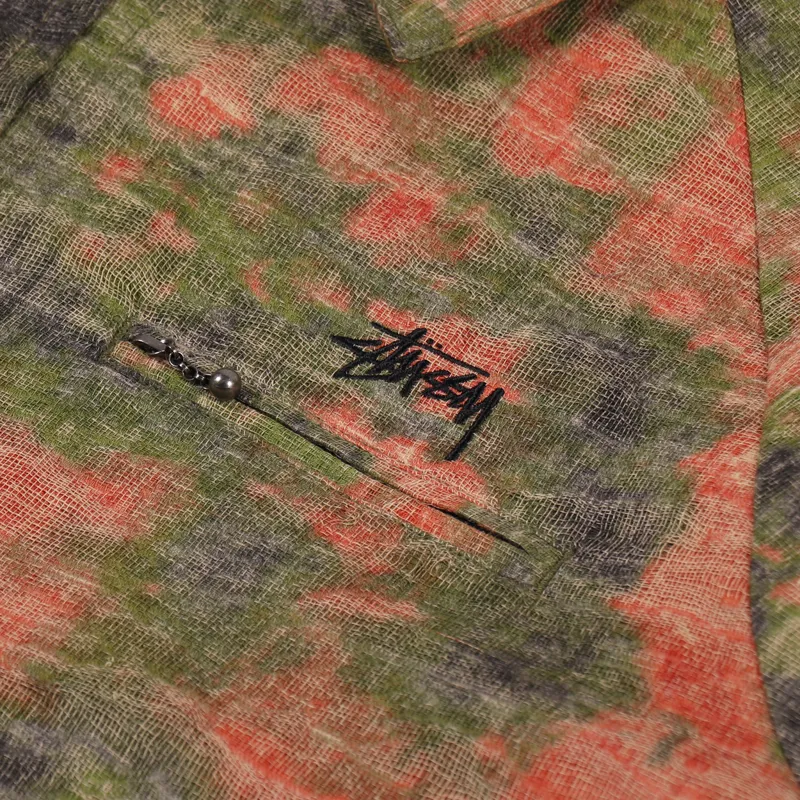 Stussy Mens Woven Reverse Jacquard Bryan Jacket Floral Brown