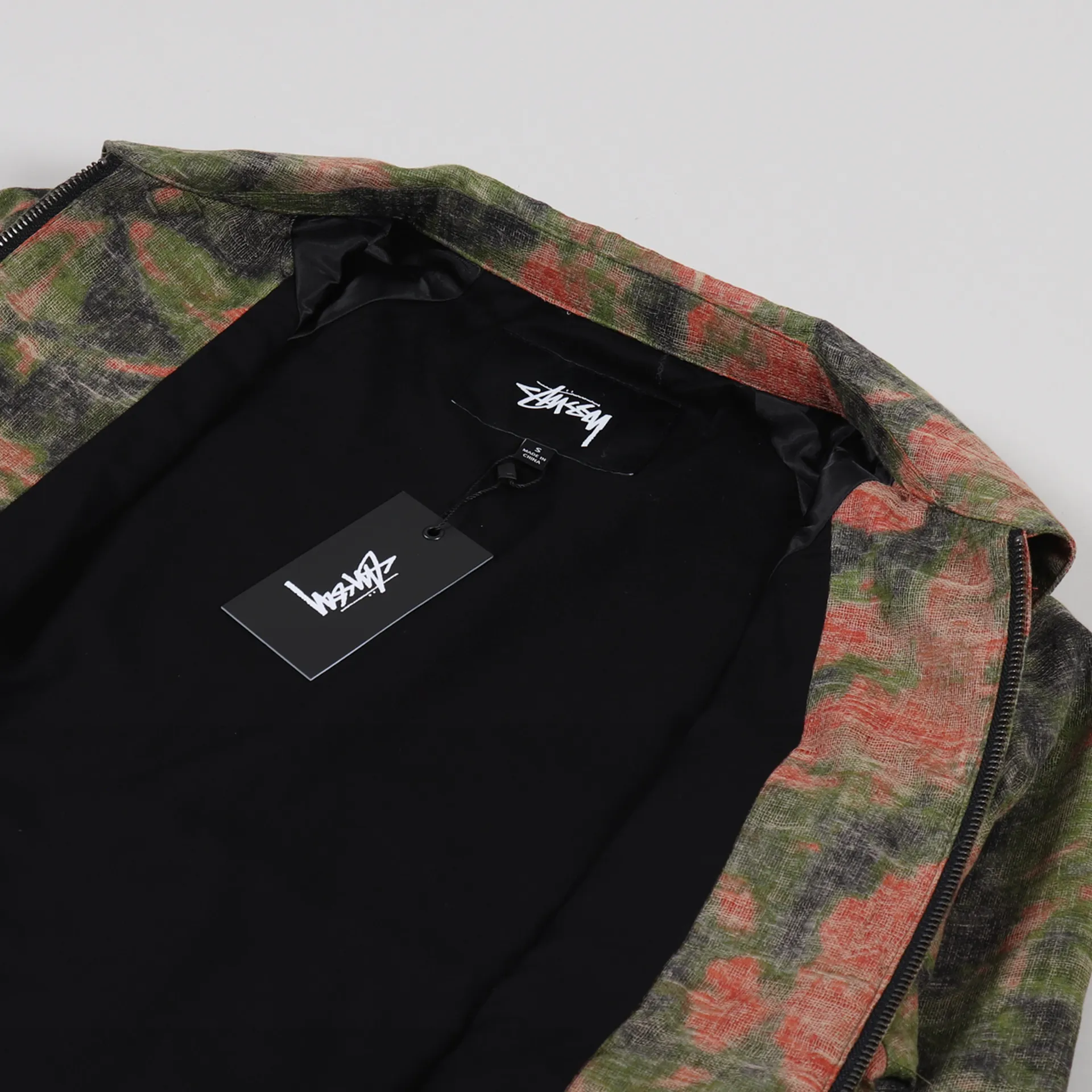 Stussy Mens Woven Reverse Jacquard Bryan Jacket Floral Brown