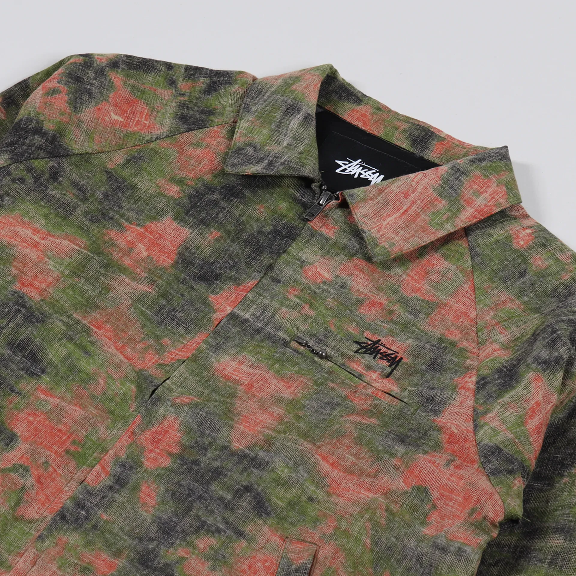 Stussy Mens Woven Reverse Jacquard Bryan Jacket Floral Brown