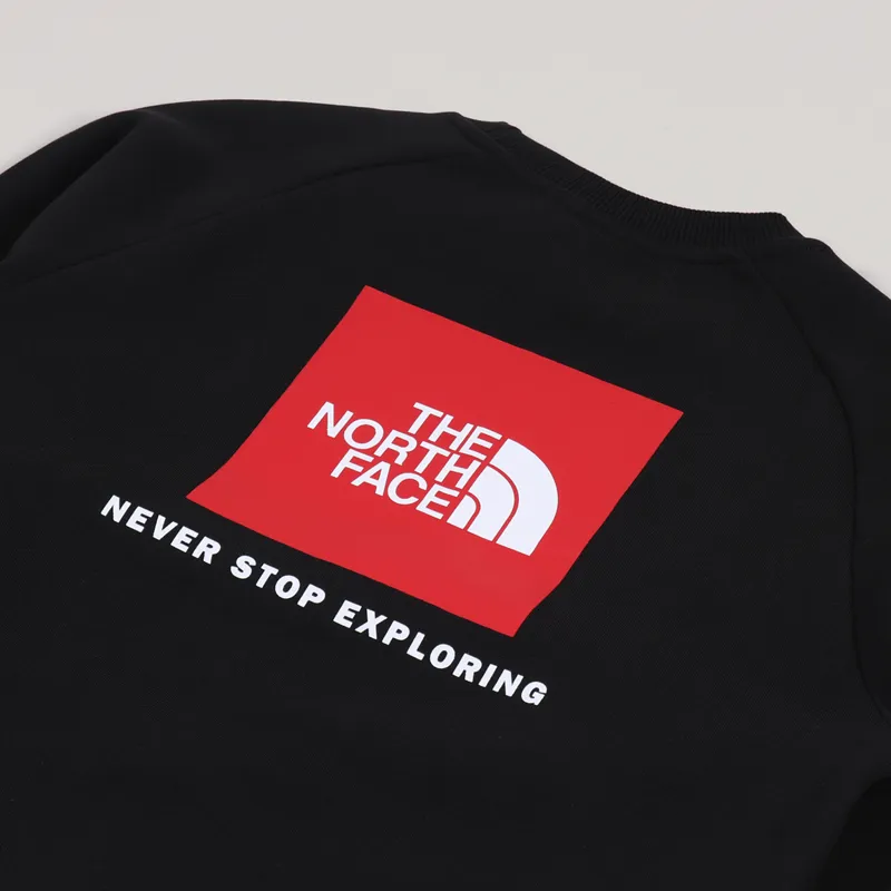 The North Face Raglan Red Box Crew Sweatshirt Black Red-2