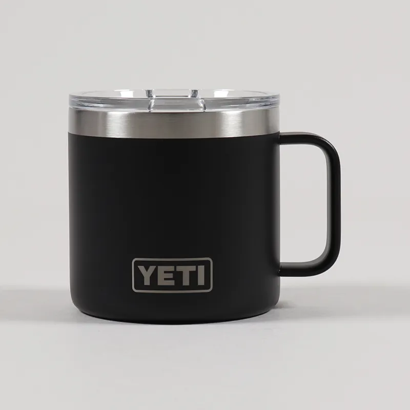 YETI Drinkware Rambler 14oz 400ml Travel Thermal Mug Black