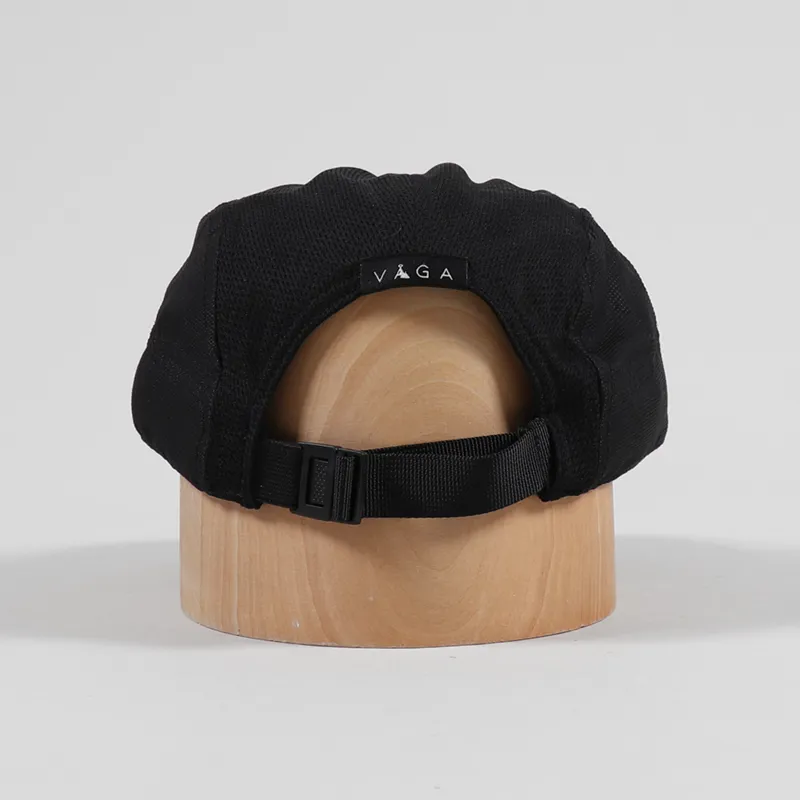 Vaga Polyester Embroidered Logo Running Cap Black Hat
