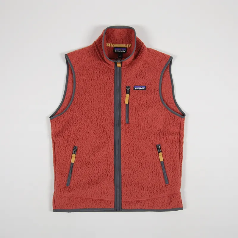 Patagonia Mens Recycled Fleece Retro Pile Vest Spanish Red Gilet