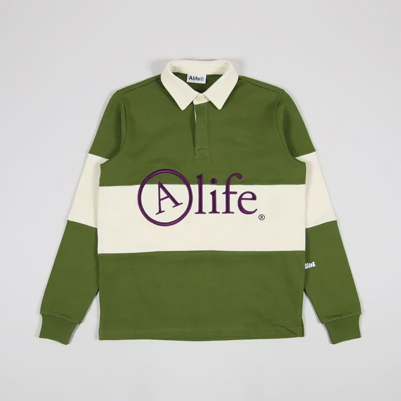 Alife Rugby Shirt Green Cream