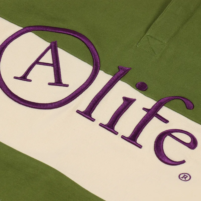 Alife Rugby Shirt Green Cream-5