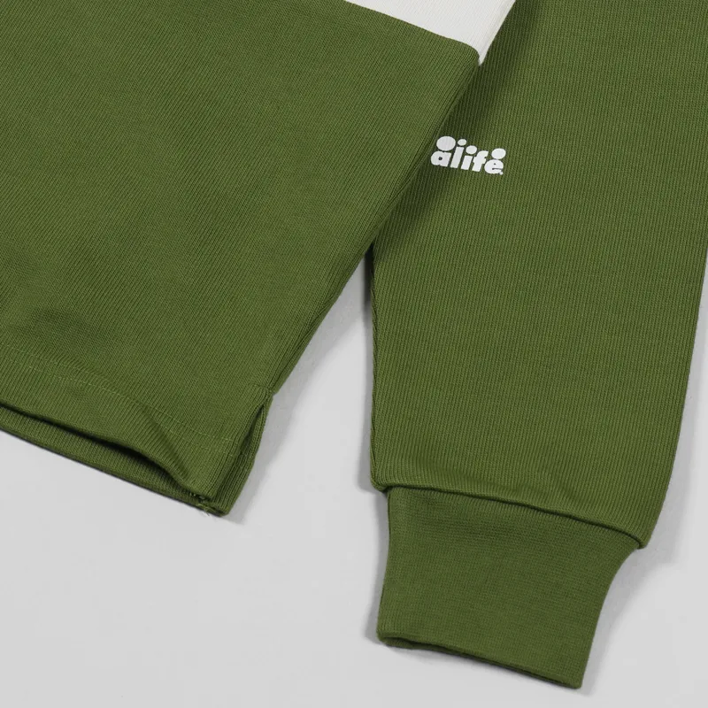 Alife Rugby Shirt Green Cream-4