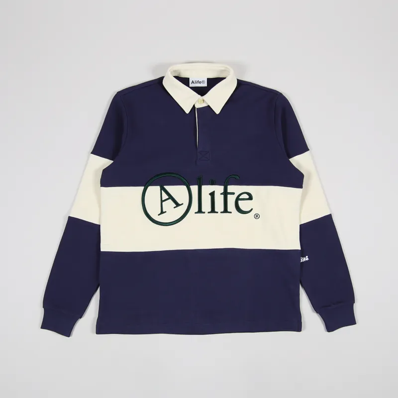 Alife Rugby Shirt Navy Cream