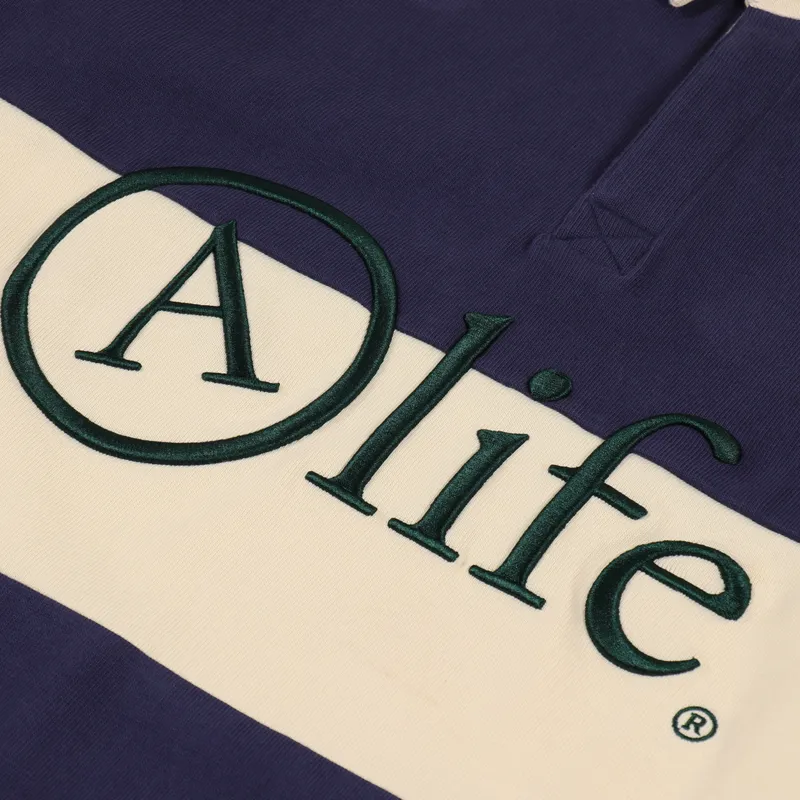 Alife Rugby Shirt Navy Cream-5