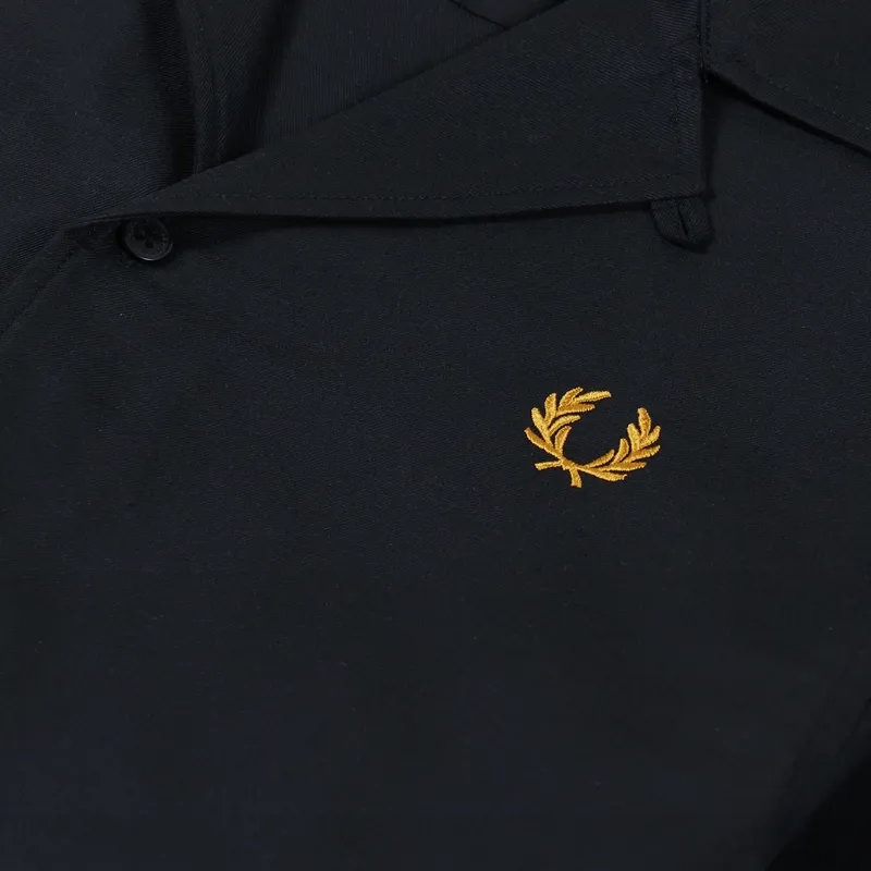Fred Perry Revere Collar Shirt Black-3