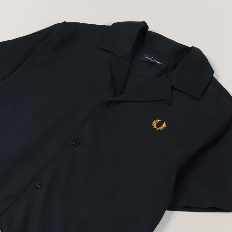 Fred Perry Revere Collar Shirt Black-1