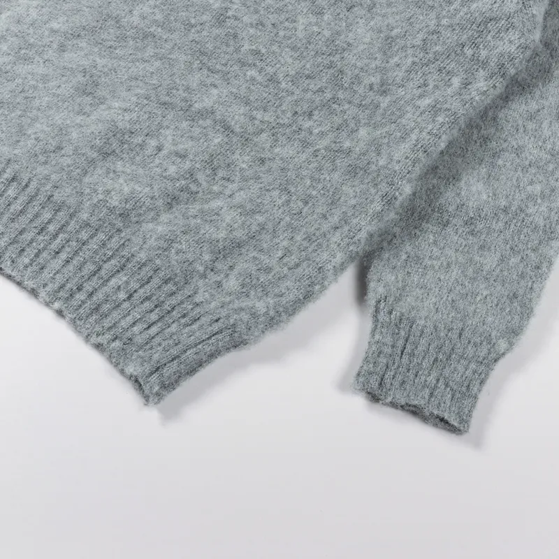 Shetland Woollen Co. Shaggy Knit Crew Neck Sweater Steel-4