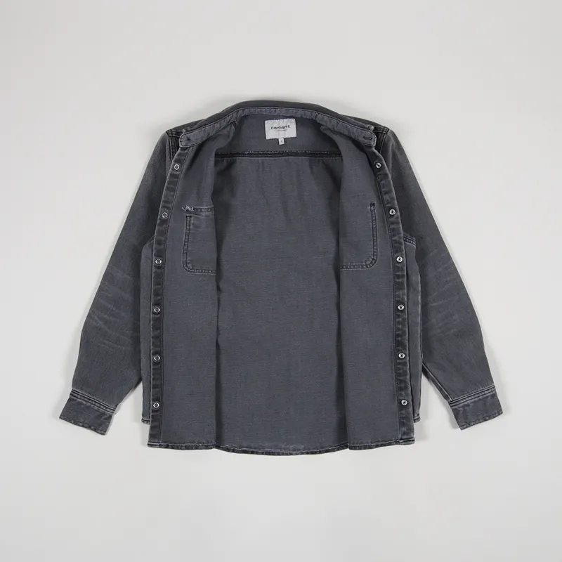 Carhartt WIP Salinac Shirt Jac Black Worn Bleached-1