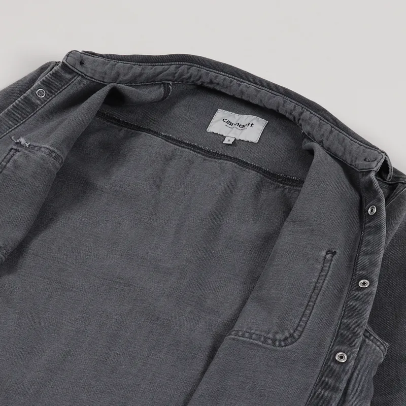 Carhartt WIP Salinac Shirt Jac Black Worn Bleached-4