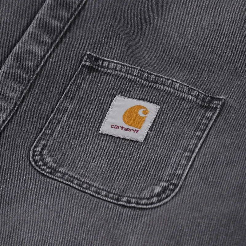 Carhartt WIP Salinac Shirt Jac Black Worn Bleached-7