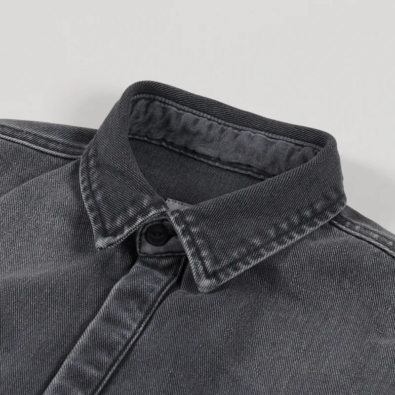 Carhartt WIP Salinac Shirt Jac Black Worn Bleached-8
