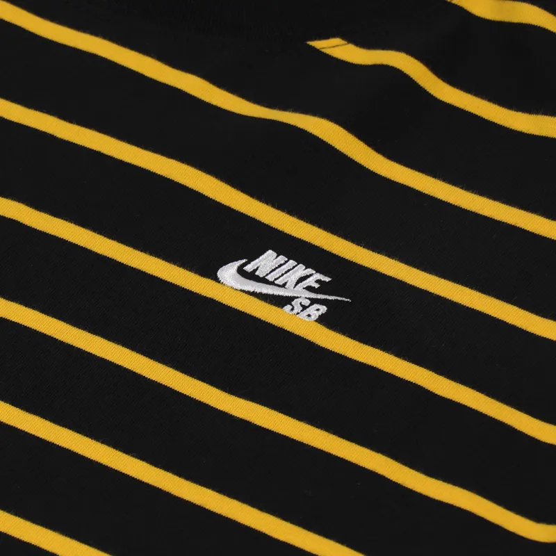 Nike SB Yarn Dye Striped T Shirt Black University Gold-2
