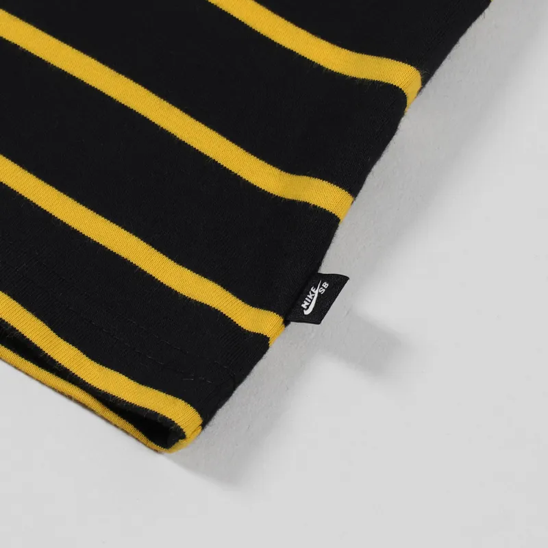 Nike SB Yarn Dye Striped T Shirt Black University Gold-3