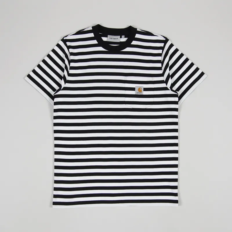 Carhartt WIP Mens Short Sleeve Scotty Pocket T Shirt Black White