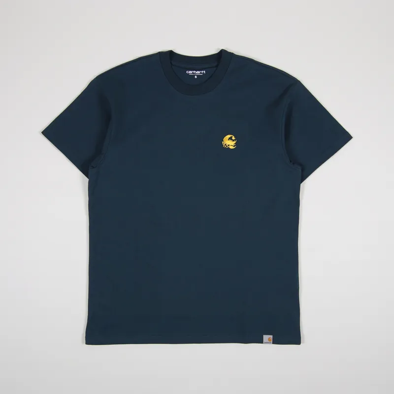 Carhartt WIP Mens Short Sleeve Scorpions C T Shirt Admiral Colza Carhartt WIP Mens Short Sleeve Scorpions C T Shirt Admiral Colza
