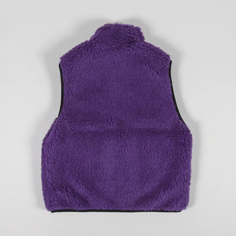 Stussy Mens Sherpa Fleece Vest Purple Reversible Gilet Stussy Mens Sherpa Fleece Vest Purple Reversible Gilet