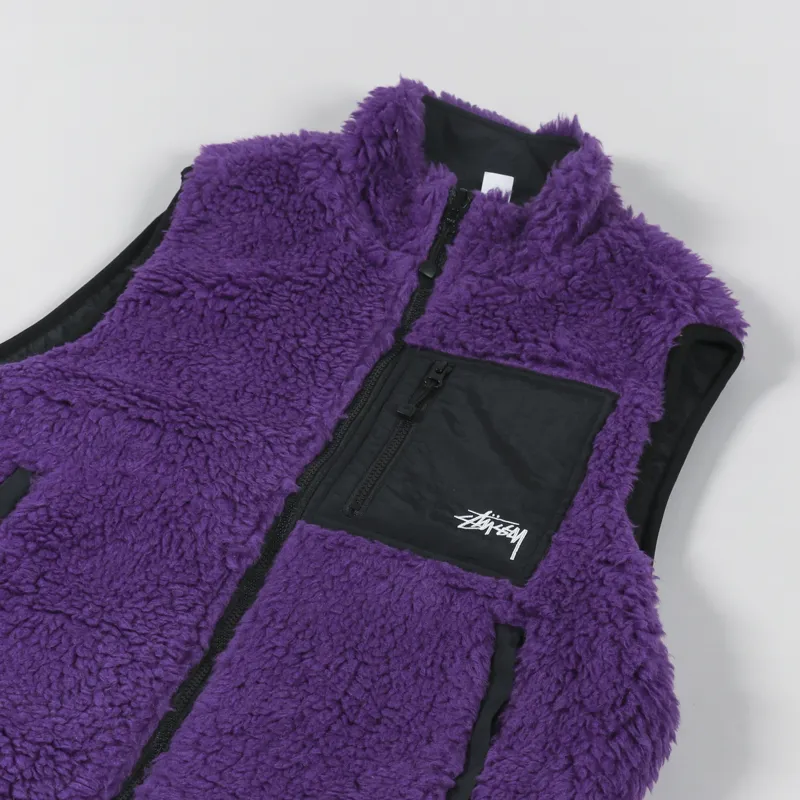 Stussy Sherpa vest S size パープル Stussy Stock Sherpa Vest Violet | Glue Store