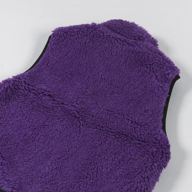 Stussy Mens Sherpa Fleece Vest Purple Reversible Gilet