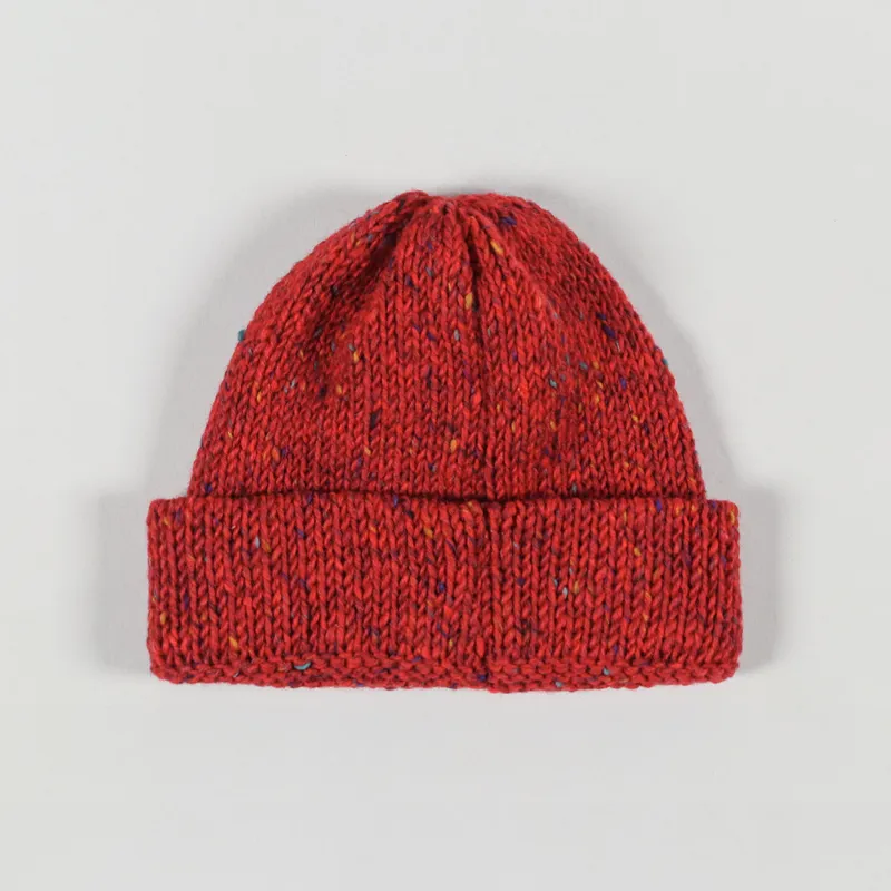 Universal Works Short Watch Cap Red British Wool-1