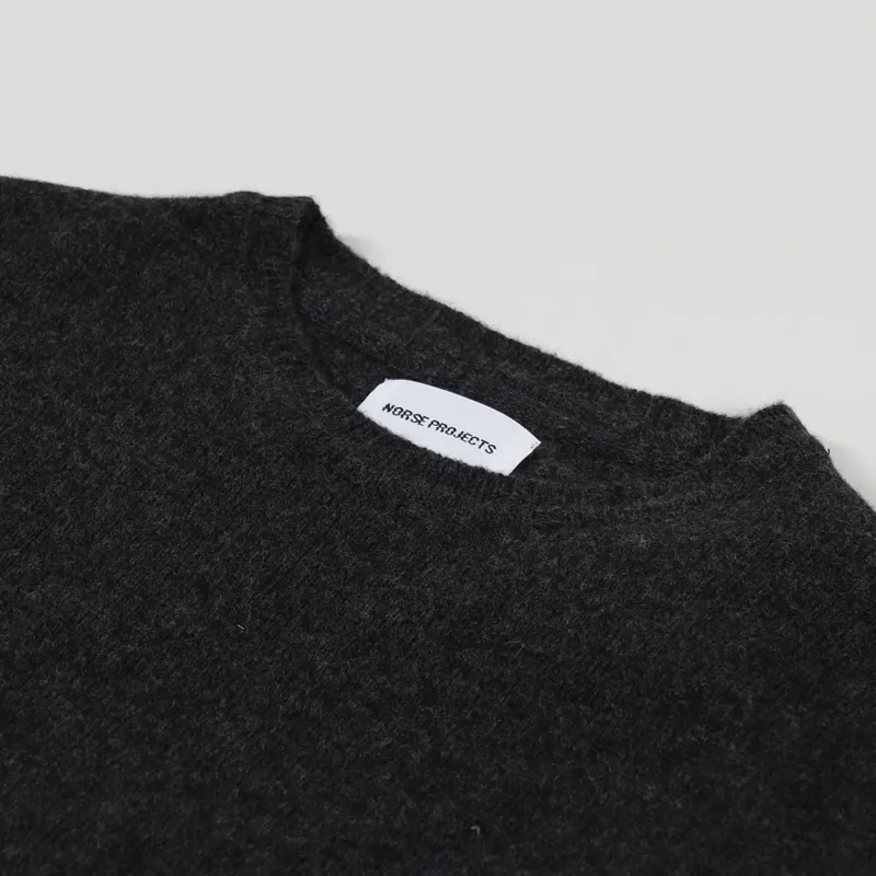 Norse Projects Sigfred Lambswool Sweater Charcoal Melange-2