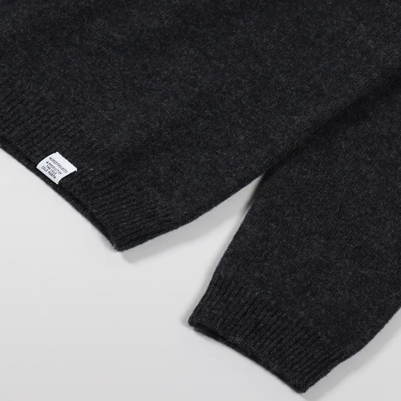Norse Projects Sigfred Lambswool Sweater Charcoal Melange-3