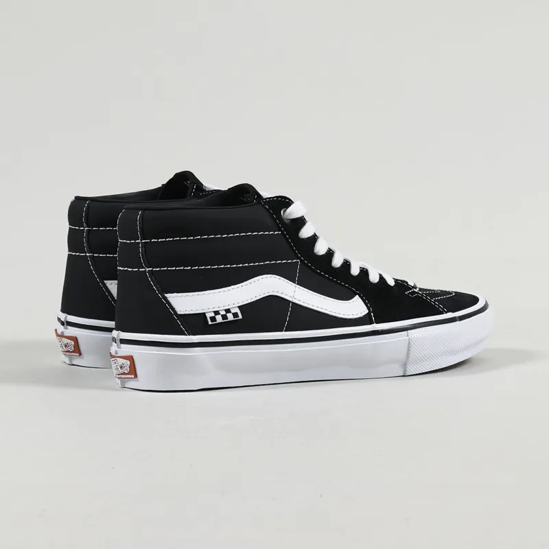 Vans Skate Grosso Mid Shoes Black White Emo Leather-2