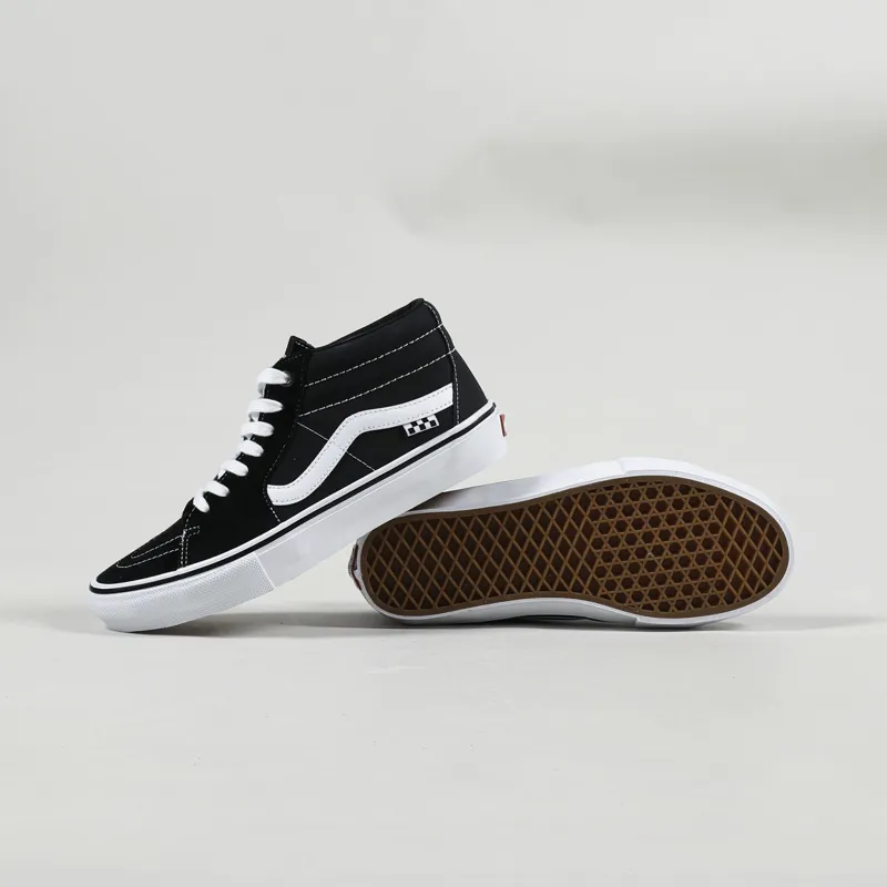 Vans Skate Grosso Mid Shoes Black White Emo Leather-1