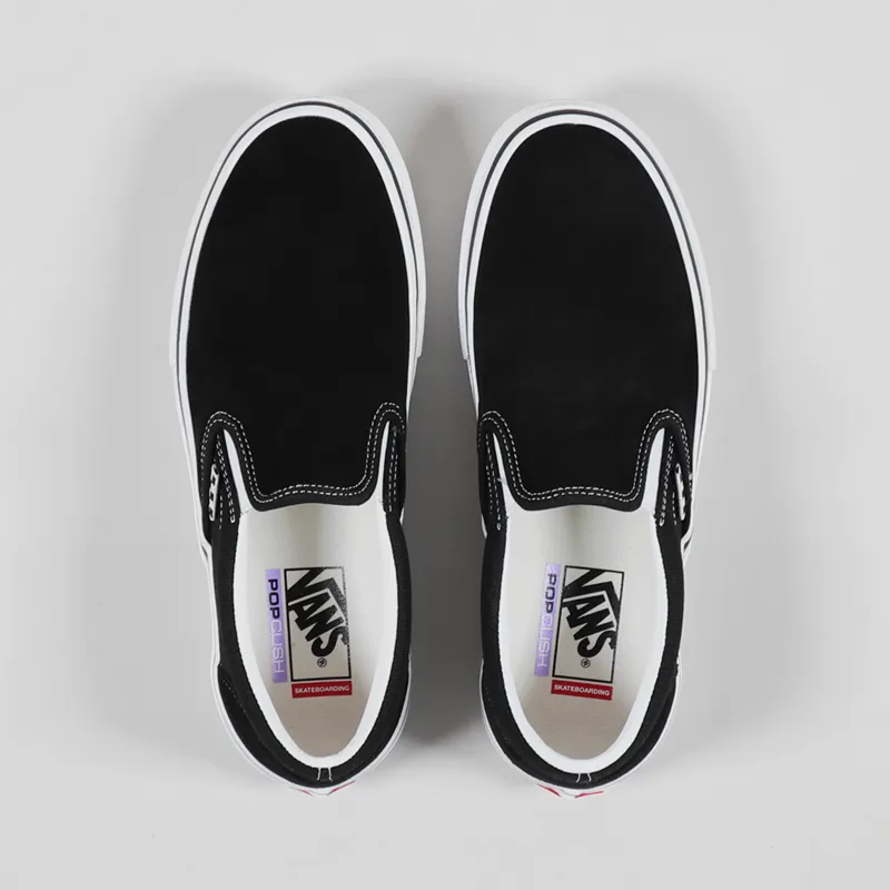 Vans Skate Slip-On Shoes Black White-3