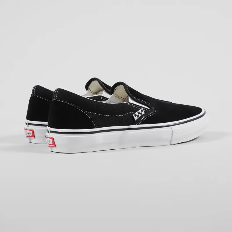 Vans Skate Slip-On Shoes Black White-2