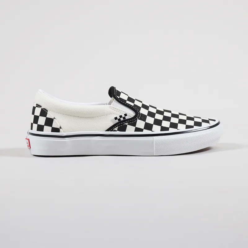 Vans Skate Slip-On Shoes Checkerboard Black Off White-4