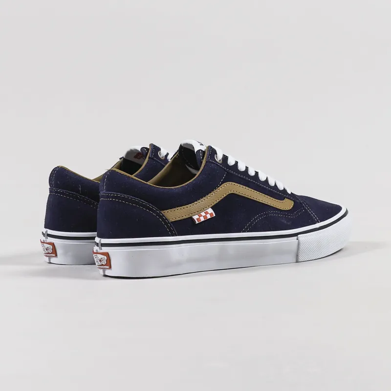 Vans Skate Old Skool Shoes Reynolds Navy Golden Brown-2