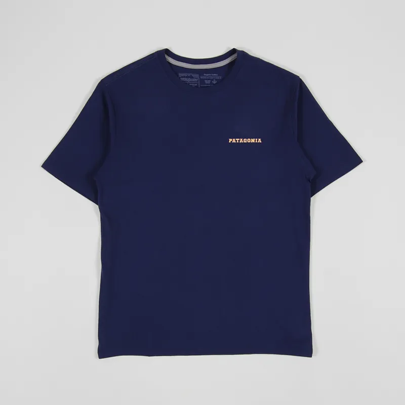 Patagonia Summit Road Organic T Shirt Classy Navy-1