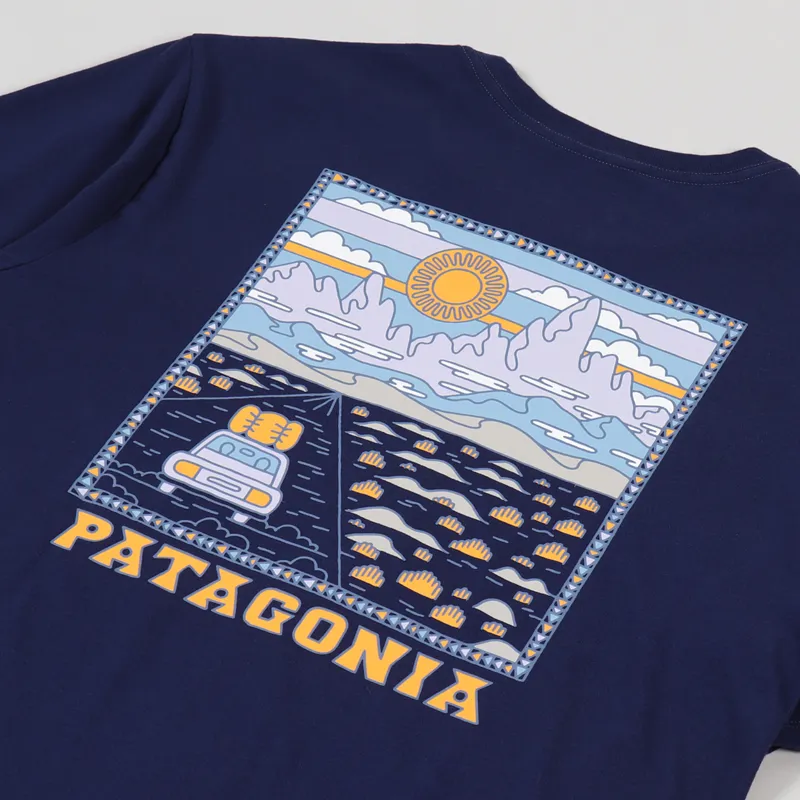 Patagonia Summit Road Organic T Shirt Classy Navy-2