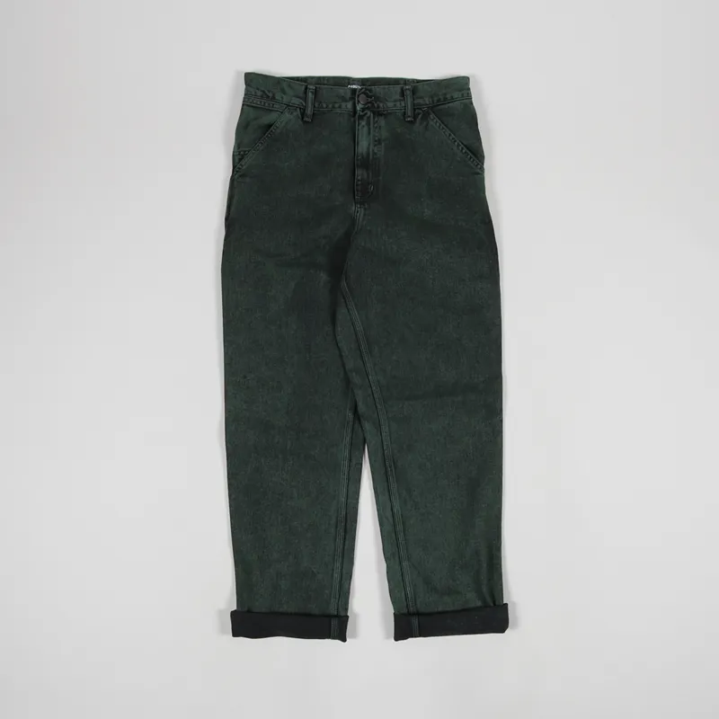 Carhartt WIP Single Knee Pant Deep Lagoon Crater Wash-1